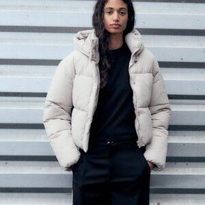 Zara Short Water Repellent Windproof Puffer Jacket